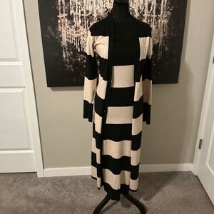 Strapless Sweater Dress With Full Length Cardigan